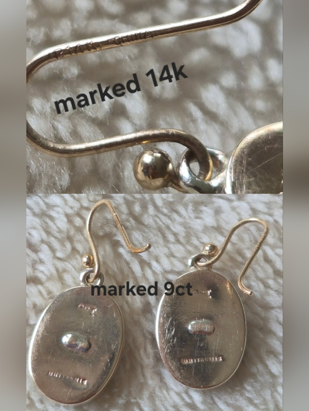 RARE 14k Gold Australian Opal Drop Earrings - Picture 6 of 7